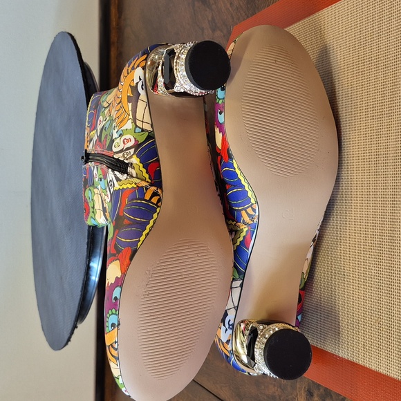 FSJ Women Round Toe Crystal Chunky Block Low Heel Ankle Boots Fashion sz. 6.5 - Picture 11 of 15